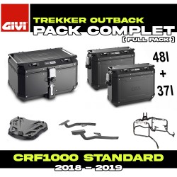PACK-1162/1161-OBKNB : Givi Trekker Outback Black Luggage Kit Honda CRF Africa Twin