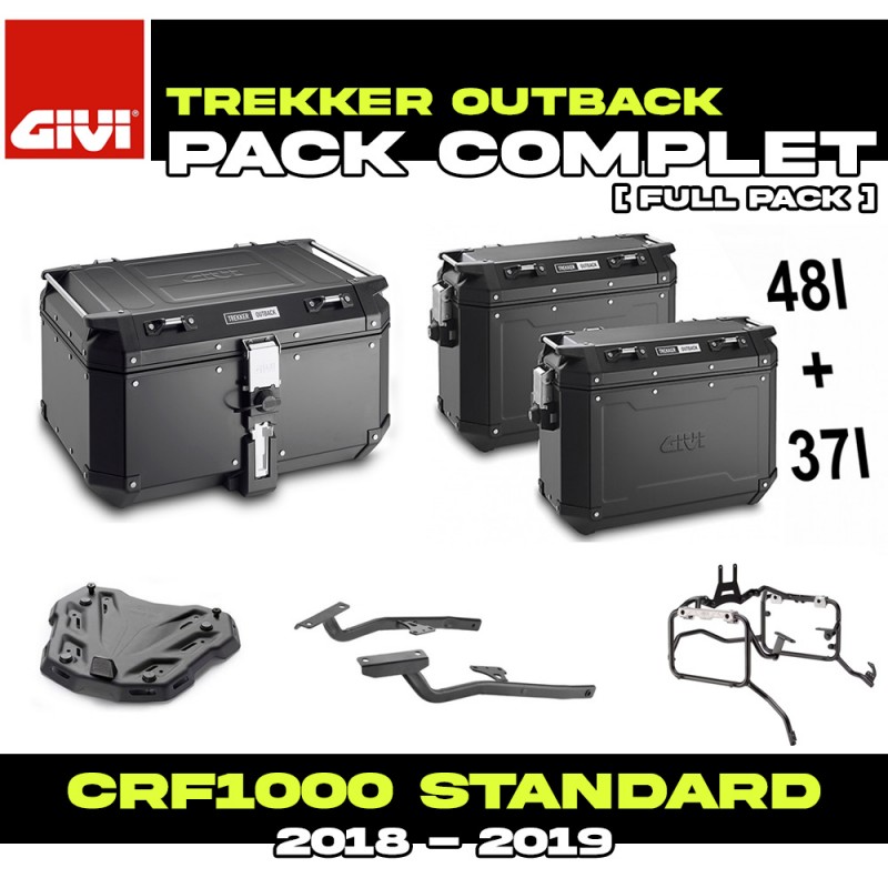PACK-1162/1161-OBKNB : Set di Valigie Givi Trekker Outback Nero Africa Twin CRF