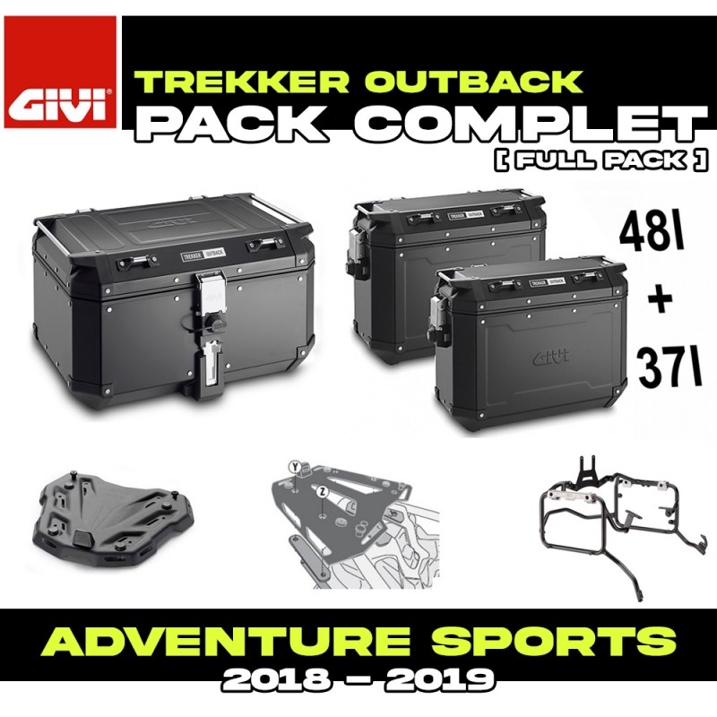 PACK-1161-OBKNB : Givi Trekker Outback Schwarzes Gepäckset Africa Twin CRF