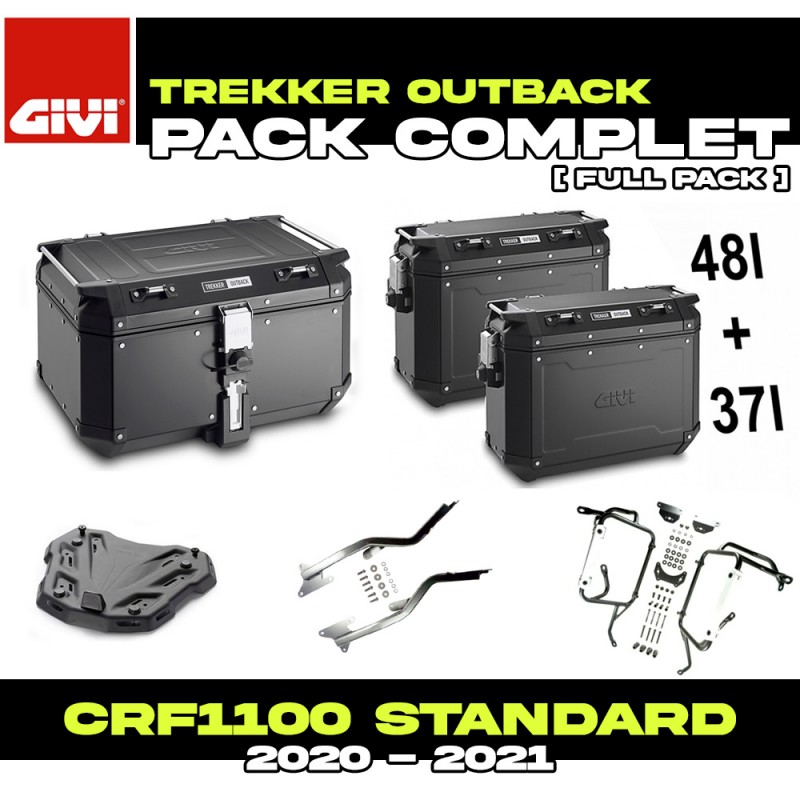 PACK-1179-OBKNB : Pack Bagagerie Givi Trekker Outback Noir Honda CRF Africa Twin