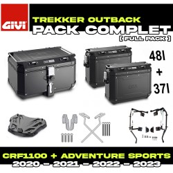 PACK-1178-OBKNB : Givi Trekker Outback Black Luggage Set Honda CRF Africa Twin