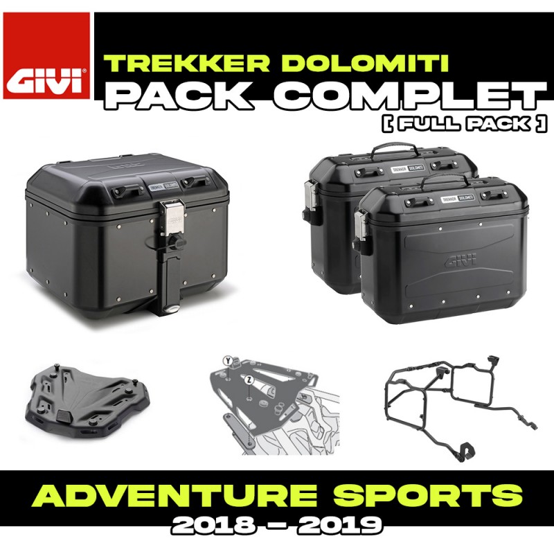 PACK-1161-DLMKB : Givi Dolomiti Black Luggage Kit Honda CRF Africa Twin