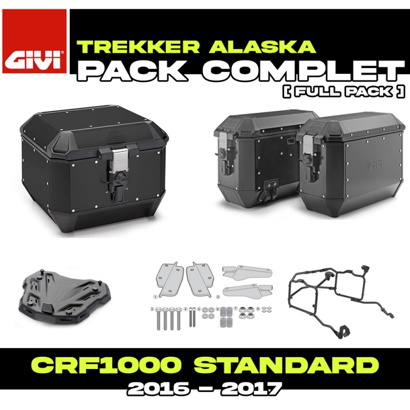 PACK-1144-ALAB : Pack Bagagerie Givi Alaska Noir Honda CRF Africa Twin