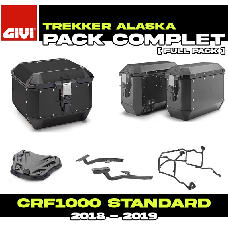 PACK-1162/1161-ALAB : Pack Bagagerie Givi Alaska Noir Honda CRF Africa Twin