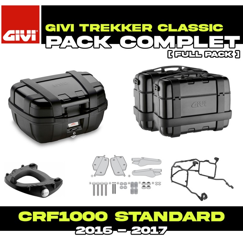 PACK-1144-TRKB : Givi Trekker Schwarz Gepäckset Honda CRF Africa Twin