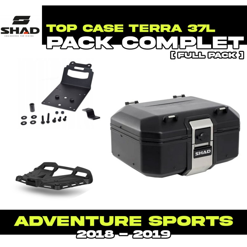 PACK-H0DV18ST-D0TR37100B : Shad Terra 37L Black Top Case Pack Honda CRF Africa Twin
