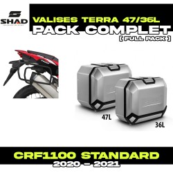 PACK-H0CR104P-D0TR47/36100 : Shad Terra 47/36L Side Panniers Alu Kit Honda CRF Africa Twin