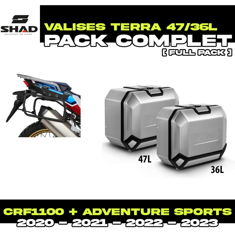 PACK-H0DV104P-D0TR47/36100 : Shad Terra 47/36L Aluminum Side Case Set Honda CRF Africa Twin