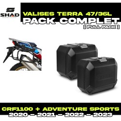 PACK-H0DV104P-D0TR47/36100B : Shad Terra 47/36L Side Panniers Black Kit Honda CRF Africa Twin
