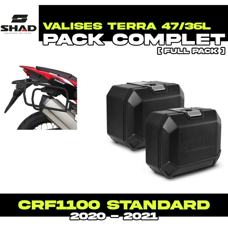 PACK-H0CR104P-D0TR47/36100B : Shad Terra 47/36L Side Panniers Black Kit Honda CRF Africa Twin
