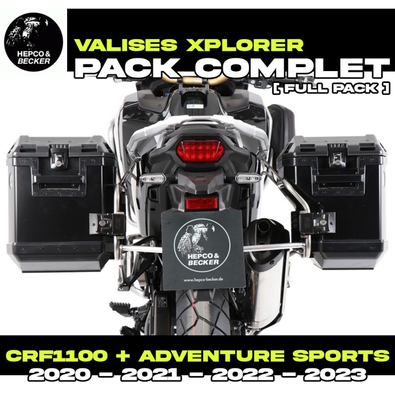 65195220022-01-40 : Hepco-Becker Xplorer black Side Cases Kit Honda CRF Africa Twin