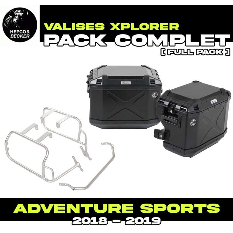 65195100022-01-40 : Pack Valises latérales Hepco-Becker Xplorer Noir Honda CRF Africa Twin