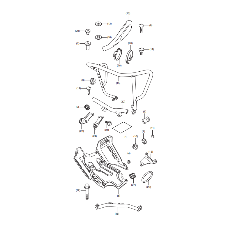 08P70-MKK-D00 : Honda Original Crashbar + Bash Plate Pack Honda CRF Africa Twin