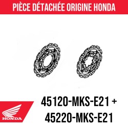 45120-MKS-E21 + 45220-MKS-E21 : Disques de frein avant origine Honda Adventure Sports 2020 Honda CRF Africa Twin