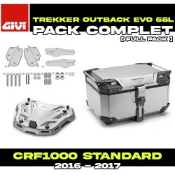 PACK-SR1144-OBKEV58A : Givi Trekker Outback Evo Smart 58L Aluminum Top-Case Pack Honda CRF Africa Twin