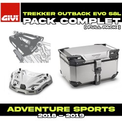 PACK-SR1161-OBKEV58A : Givi Trekker Outback Evo Smart 58L Alu Top-Case-Set Honda CRF Africa Twin