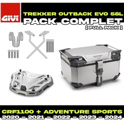 PACK-SR1178-OBKEV58A : Givi Trekker Outback Evo Smart Top-Case Pack 58L Aluminum Honda CRF Africa Twin