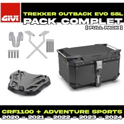 PACK-SR1178-OBKE58B : Givi Trekker Outback Evo 58L Black Kit Honda CRF Africa Twin
