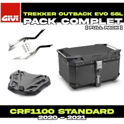 PACK-1179FZ-OBKE58B : Givi Trekker Outback Evo 58L Top-Case-Set Schwarz Honda CRF Africa Twin