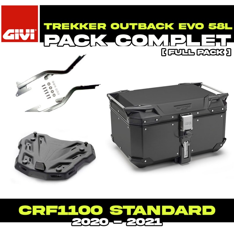 PACK-1179FZ-OBKE58B : Givi Trekker Outback Evo 58L Top-Case-Set Schwarz Honda CRF Africa Twin PACK-1179FZ-OBKE58B : Givi Trekker Outback Evo 58L Top-Case-Set Schwarz Honda CRF Africa Twin