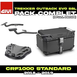 PACK-SR1162-OBKE58B : Givi Trekker Outback Evo 58L Black Kit Honda CRF Africa Twin