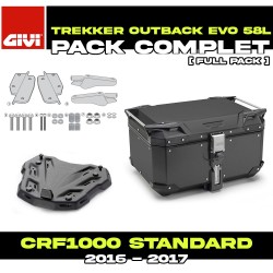 PACK-SR1144-OBKE58B : Givi Trekker Outback Evo 58L Black Kit Honda CRF Africa Twin