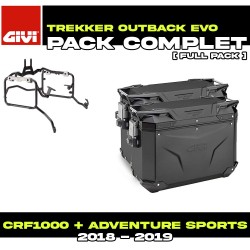 PACK-PL1161CAM-OBKEV4837BPACK2 : Givi Trekker Outback Evo Smart 48/37L Black Side Case Pack Honda CRF Africa Twin