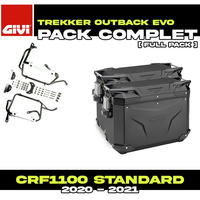 PACK-PLO1179CAM-OBKEV4837BPACK2 : Givi Trekker Outback Evo Smart 48/37L Black Side Cases Pack Honda CRF Africa Twin PACK-PLO1179CAM-OBKEV4837BPACK2 : Givi Trekker Outback Evo Smart 48/37L Black Side Cases Pack Honda CRF Africa Twin