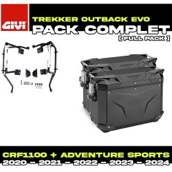 PACK-PLO1178CAM-OBKE4837BPACK2 : Givi Trekker Outback Evo 48/37L Side Panniers Black Kit Honda CRF Africa Twin