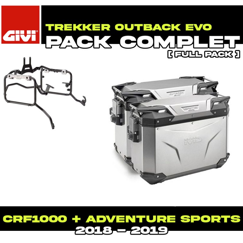 PACK-PL1161CAM-OBKEV4837APACK2 : Set di Valigie Laterali Givi Trekker Outback Evo Smart 48/37L Alluminio Honda CRF Africa Twin PACK-PL1161CAM-OBKEV4837APACK2 : Set di Valigie Laterali Givi Trekker Outback Evo Smart 48/37L Alluminio Honda CRF Africa Twin