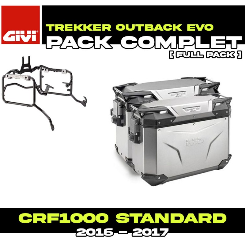 PACK-PL1144CAM-OBKEV4837APACK2 : Givi Trekker Outback Evo Smart Seitentaschen-Set 48/37L Alu Honda CRF Africa Twin