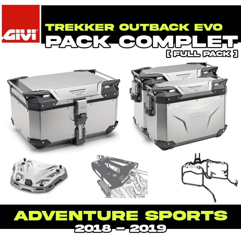 PACK-1161-OBKEVAA : Pack Bagagerie Givi Trekker Outback Evo Smart Alu Africa Twin CRF