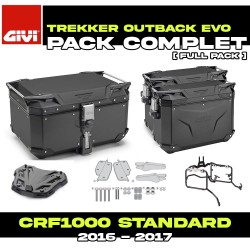 PACK-1144-OBKEVB : Pack Bagagerie Givi Trekker Outback Evo Smart Noir Honda CRF Africa Twin