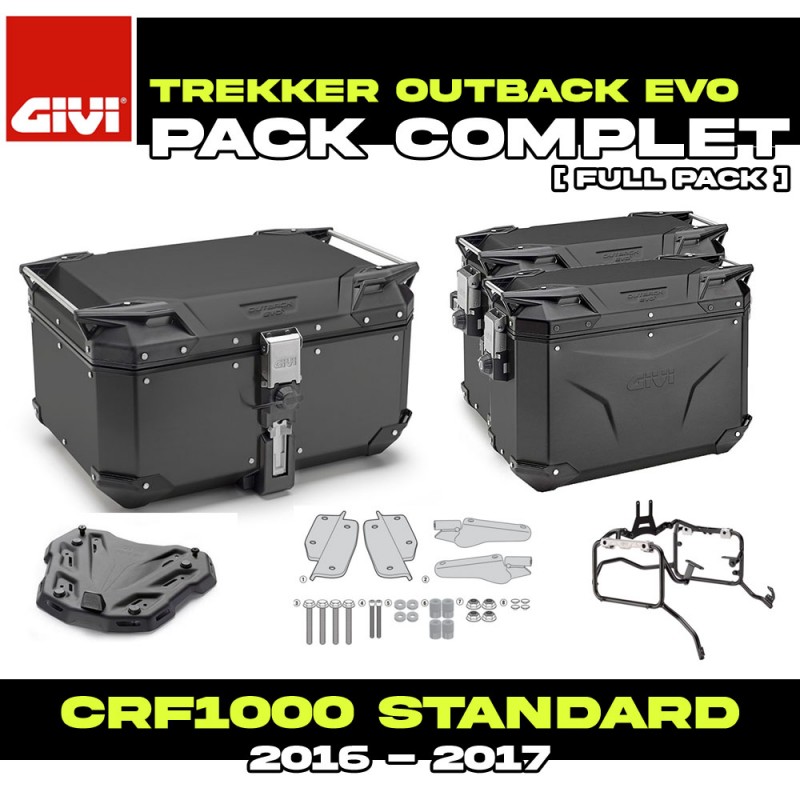 PACK-1144-OBKEVB : Givi Trekker Outback Evo Smart Schwarz Gepäckset Honda CRF Africa Twin
