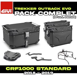 PACK-1162/1161-OBKEB : Givi Trekker Outback Evo Black Luggage Kit Honda CRF Africa Twin