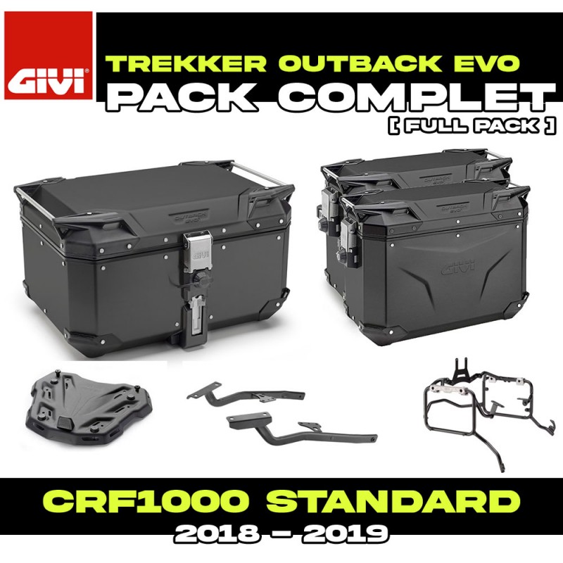 PACK-1162/1161-OBKEVB : Givi Trekker Outback Evo Smart Gepäckset Schwarz Honda CRF Africa Twin