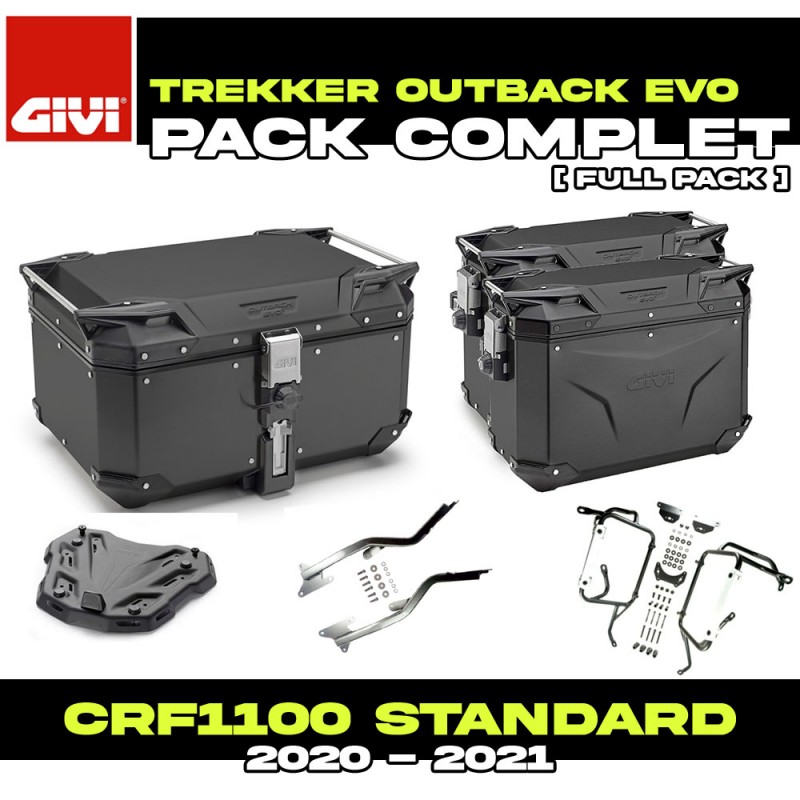 PACK-1179-OBKEVB : Givi Trekker Outback Evo Smart Schwarzes Gepäckset Honda CRF Africa Twin