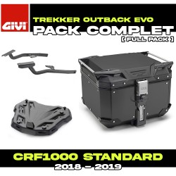 PACK-SR1162-OBKEV42B : Set Top Case Givi Trekker Outback Evo Smart 42L Nero Honda CRF Africa Twin