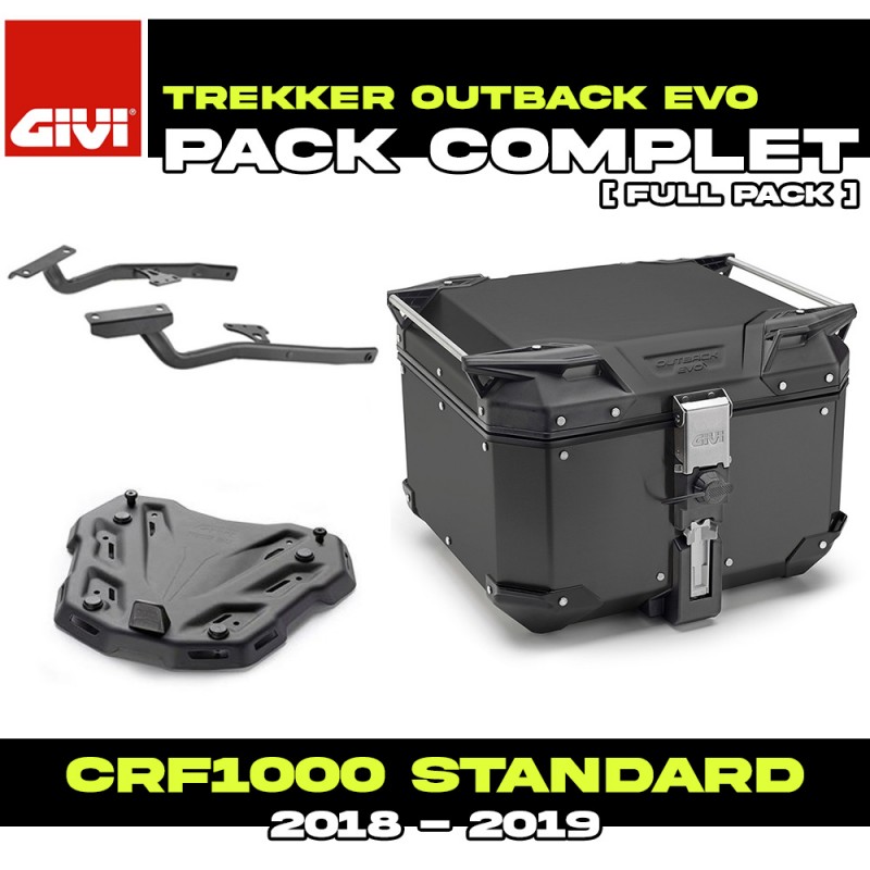 PACK-SR1162-OBKEV42B : Set Top Case Givi Trekker Outback Evo Smart 42L Nero Honda CRF Africa Twin