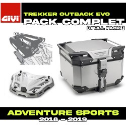 PACK-SR1161-OBKEV42A : Pacchetto Top-Case Givi Trekker Outback Evo Smart 42L Alluminio Honda CRF Africa Twin