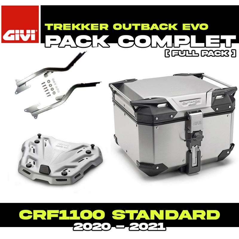 PACK-1179FZ-OBKEV42A : Pacchetto Top Case Givi Trekker Outback Evo Smart 42L Alluminio Honda CRF Africa Twin PACK-1179FZ-OBKEV42A : Pacchetto Top Case Givi Trekker Outback Evo Smart 42L Alluminio Honda CRF Africa Twin
