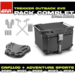 PACK-SR1178-OBKEV42B : Givi Trekker Outback Evo Smart 42L Black Top Case Pack Honda CRF Africa Twin