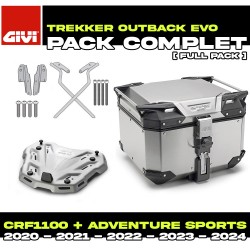 PACK-SR1178-OBKEV42A : Pacchetto Top-Case Givi Trekker Outback Evo Smart 42L Alluminio Honda CRF Africa Twin