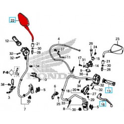 88210-MGS-D30 : Original Right Mirror Honda Honda CRF Africa Twin