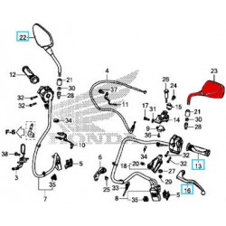 88220-MGS-D30 : Honda OEM left mirror Honda CRF Africa Twin