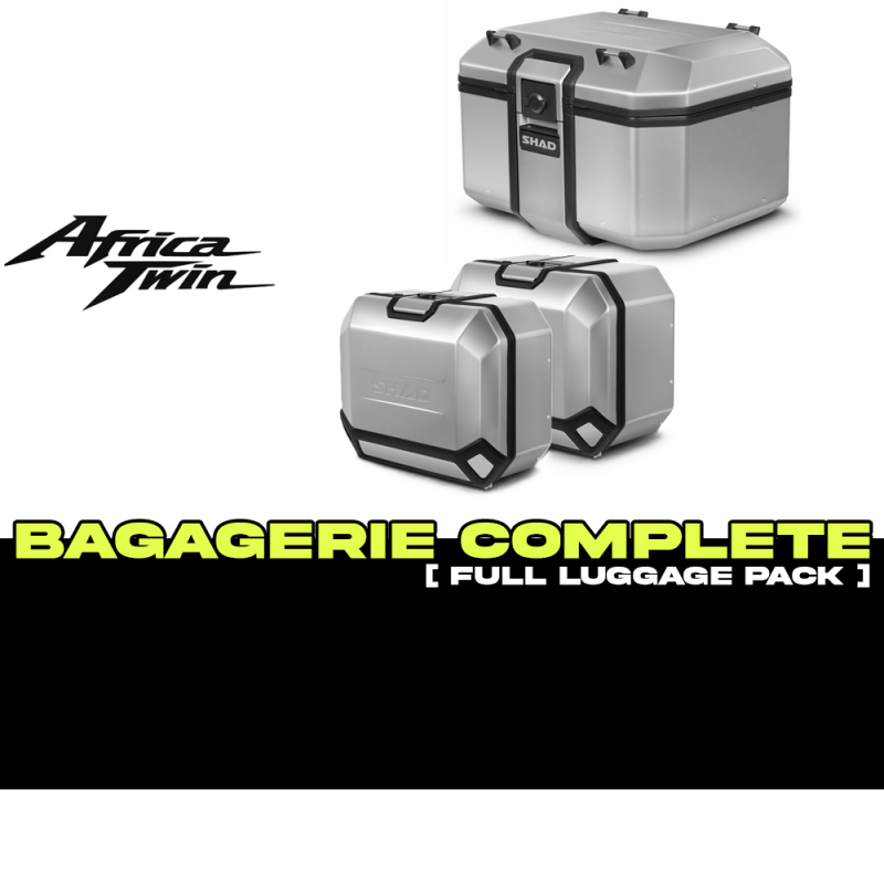 PACK-H0DV10-D0TR48/47/36 : Set di Bagagli Shad Terra 48/47/36L Alluminio Africa Twin CRF