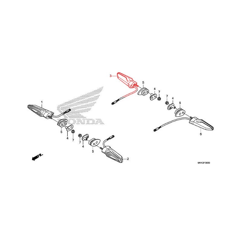 33600-MJP-G62 : Clignotant d'origine Honda Africa Twin CRF