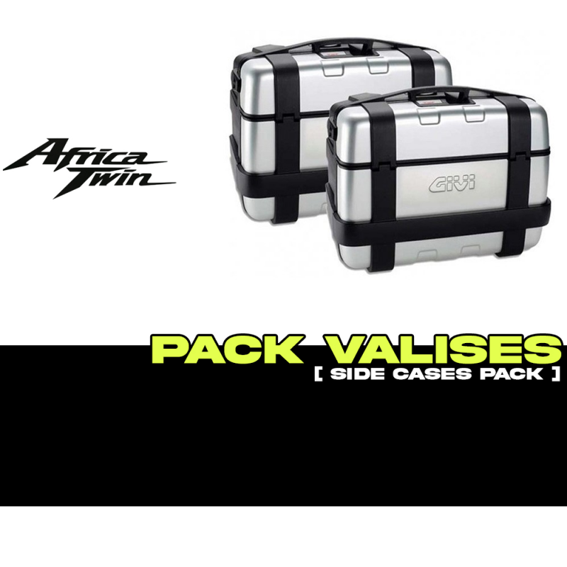 PACK-PLR1144-TRK33/46N : Pack Valises latérales Givi Trekker 33/46L Alu Africa Twin CRF