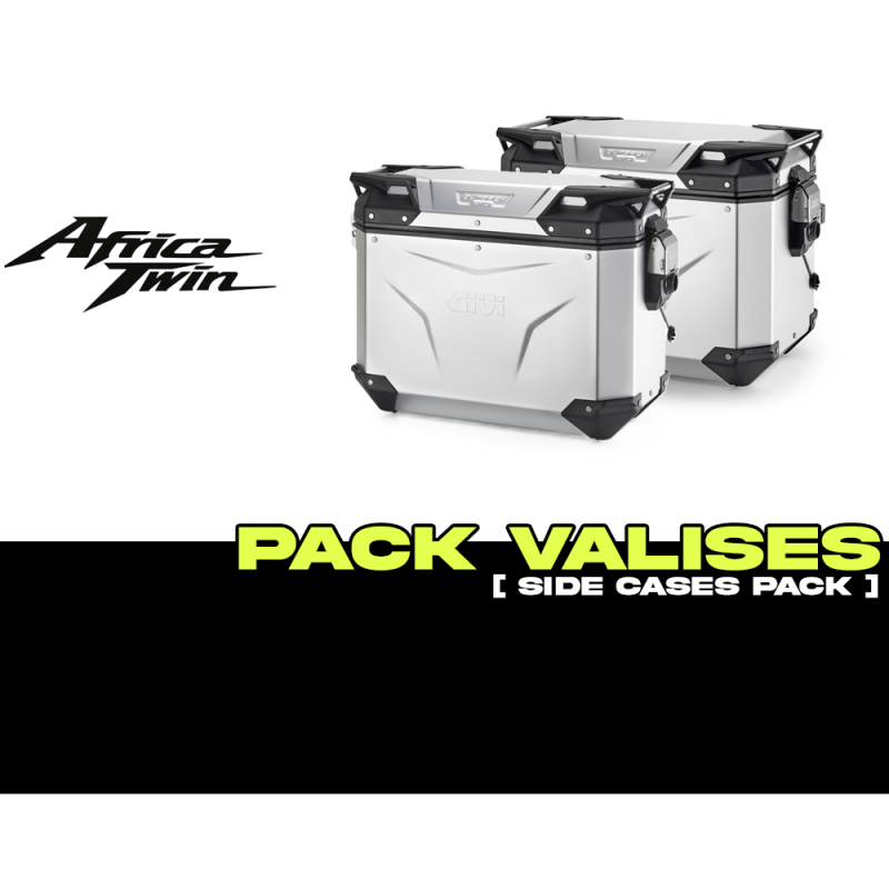 PACK-PL1161CAM-OBKEV4837APACK2 : Givi Trekker Outback Evo Smart Side Case Set 48/37L Aluminum Africa Twin CRF