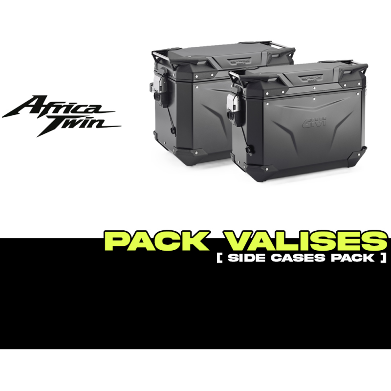 PACK-PL1161CAM-OBKEV4837BPACK2 : Pack Alforjas laterales Givi Trekker Outback Evo Smart 48/37L Negro Africa Twin CRF